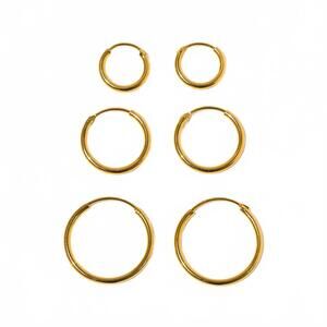 NEW GIRLS CREW girl's endless 3 pairs hoop set in gold